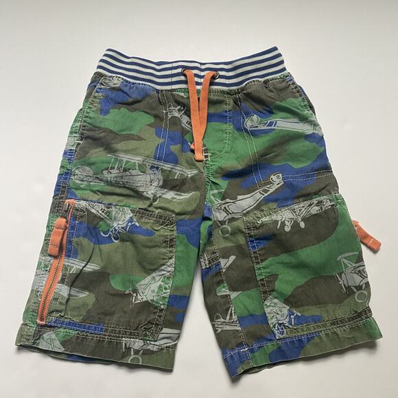 Mini Boden Other - Mini Boden Green & Blue Plane Camo Shorts